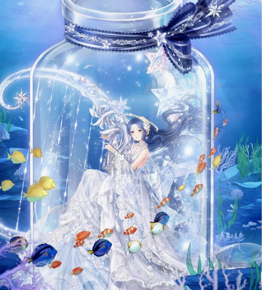 在后面放一个天鹅的摆件,用翅膀将瓶子包起来,就好像守护着蓝瓶子