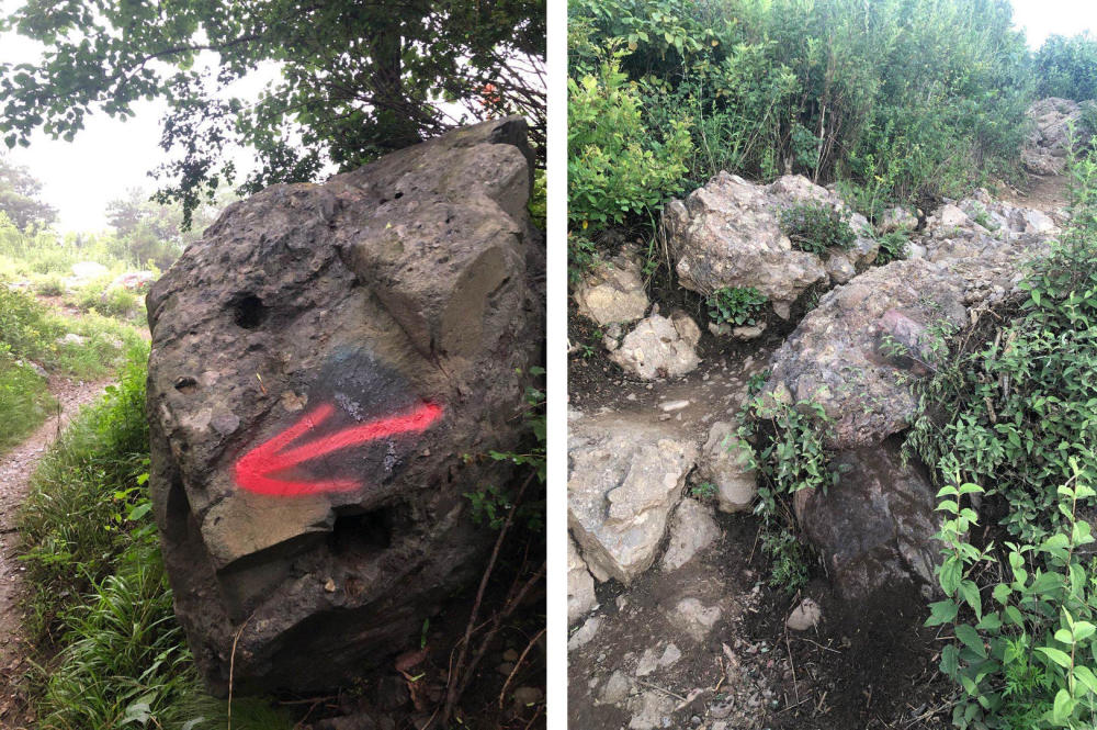 石头|景区石头上喷红漆做路标，北京一越野跑引网友怒怼！组织方道歉