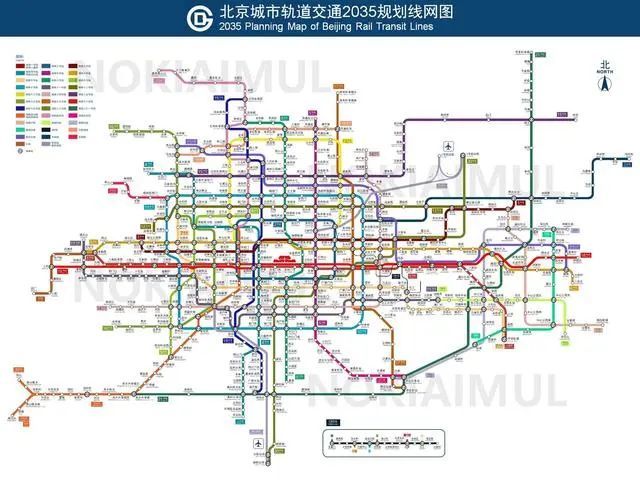 2035年北京軌道交通超2500公里;熱心網友製作高清線路圖