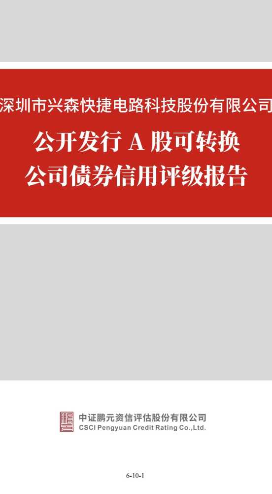 兴森科技公开发行a股可转换公司债券信用评级报告