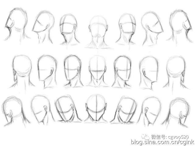 繪畫基礎素材:頭部多角度繪製教程