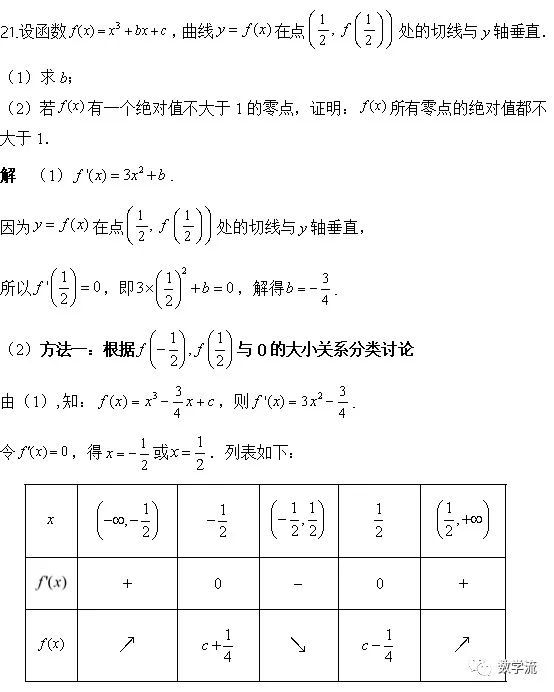 年高考全国3卷理科数学从四个不同方向解析第21题第 2 问 高考 理科