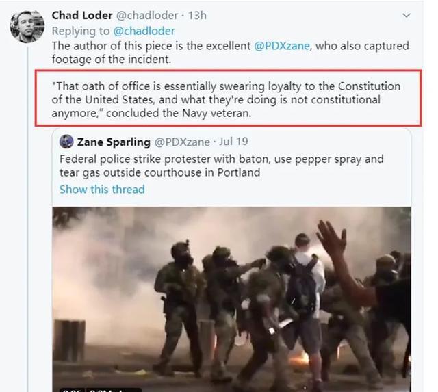 美国_社会|美国波特兰对抗军警现场，出了一男一女两个狠人