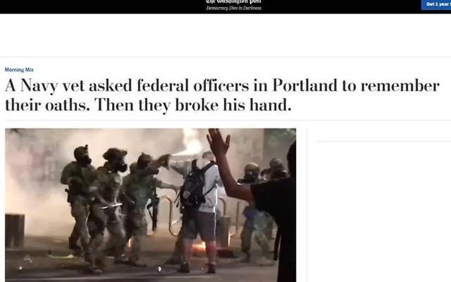 美国_社会|美国波特兰对抗军警现场，出了一男一女两个狠人