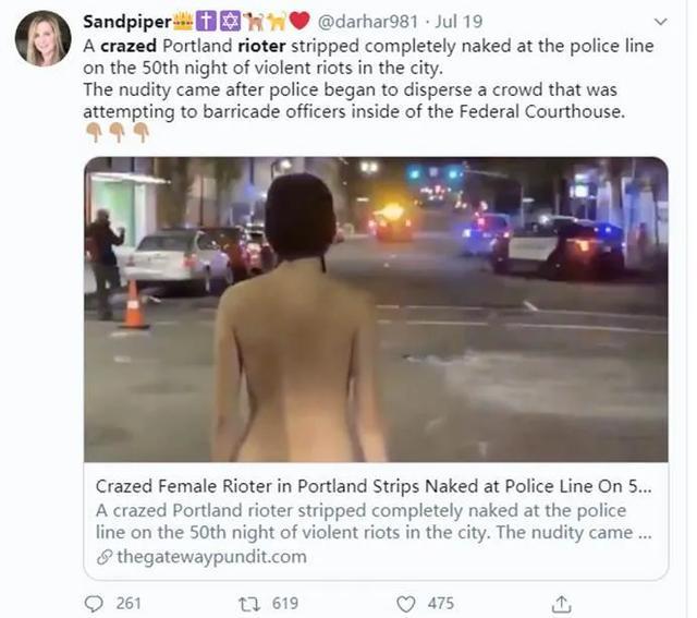 美国_社会|美国波特兰对抗军警现场，出了一男一女两个狠人