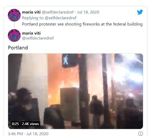 美国_社会|美国波特兰对抗军警现场，出了一男一女两个狠人