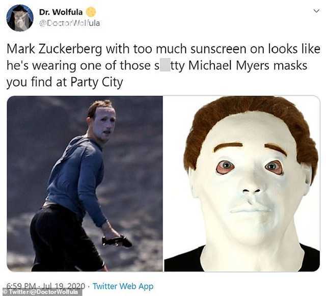 扎克伯格冲浪煞白脸遭恶搞网友防晒霜抹太多