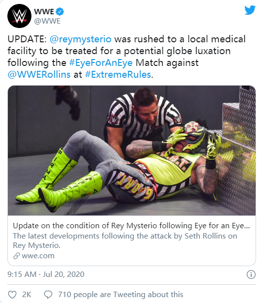 以眼还眼赛受伤者伤情公开wwe官网眼球脱落症恐失明