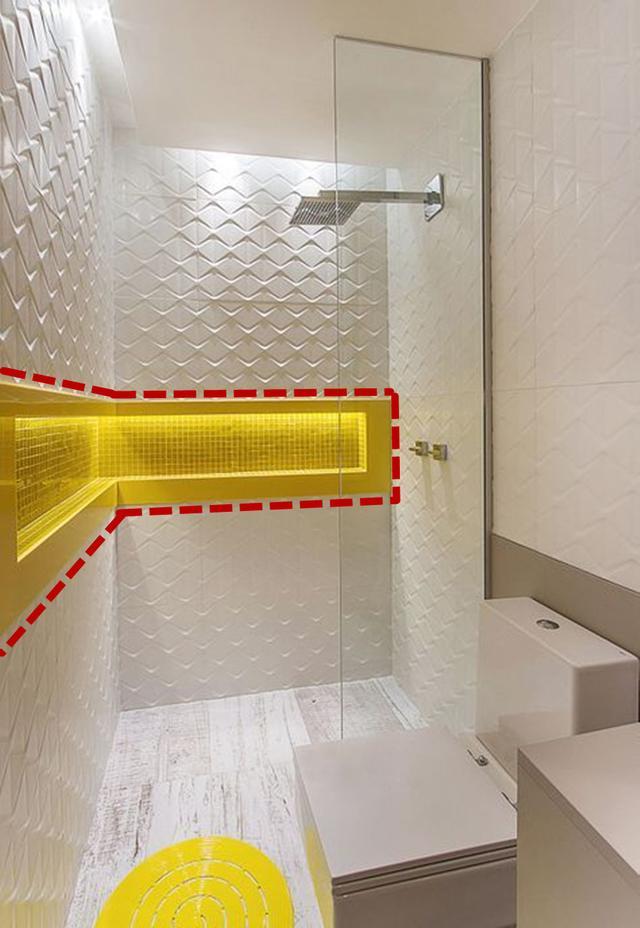 换成我也会选卫生间不打柜子,转角掏l型壁龛,多用20年不潮不坏