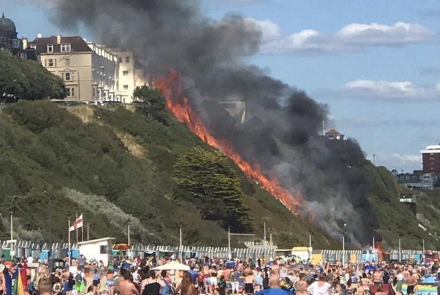 海滩|英国人不惧病毒晒日光浴，烧烤引发大火，烧毁价值百万的海滨小屋