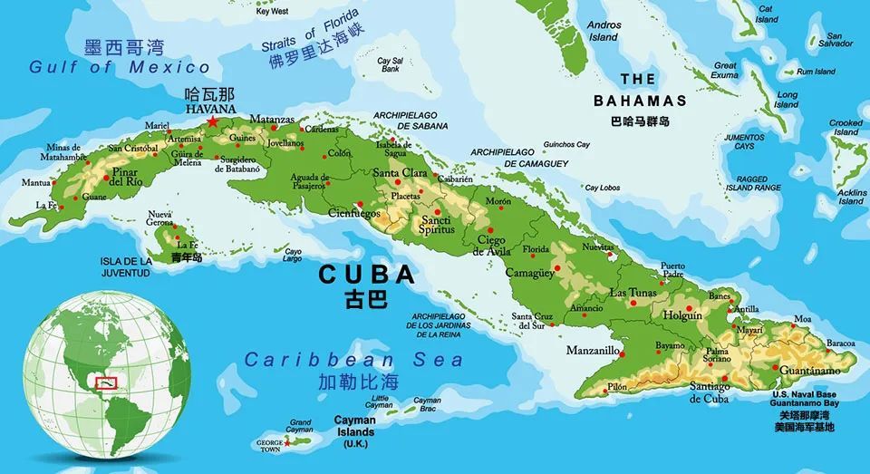 古巴岛地理位置图片