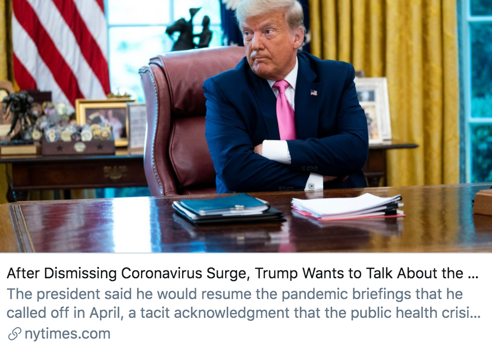 特朗普|特朗普态度180度大转弯，“民众戴上口罩是爱国的”