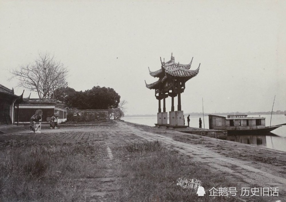 1910年浙江杭州名胜古迹老照片百年前钱塘江大潮美景与六和塔