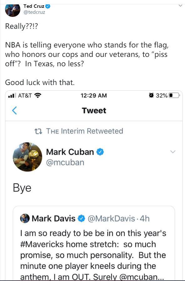 泰德·克鲁兹|美反华政客发疯逼NBA亿万富豪骂中国，对方回得痛快！