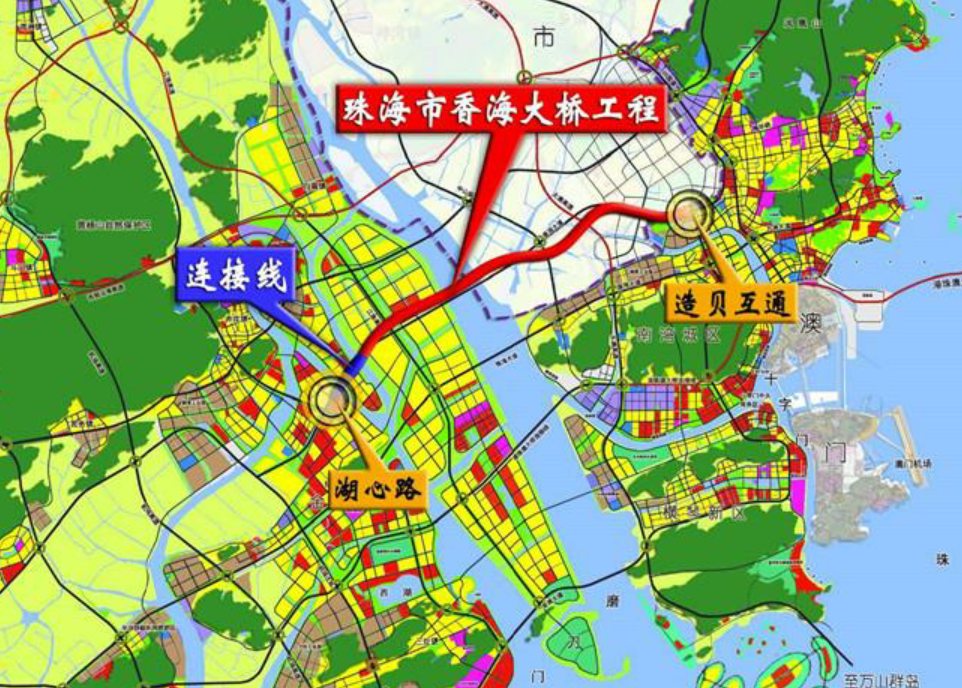 香海大橋工程項目起點自珠海市造貝路口,對接香海大橋支線翠屏段(規劃