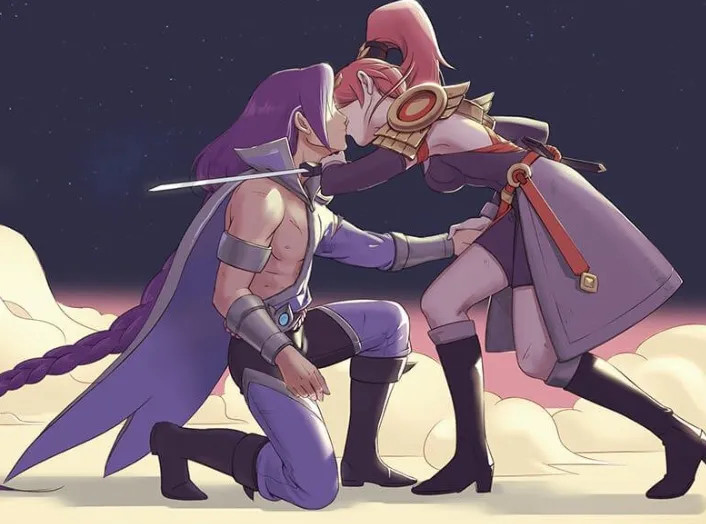 搞笑漫画兰陵王花木兰关系确定赢得花木兰的心比打败她还难