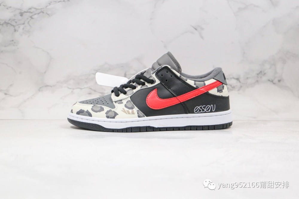 耐克Nike SB Dunk Low Pro迷彩波点ESSEN灰黑红色_腾讯新闻