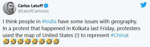 印度_时政|印度民众发起抵制中国货游行，拿出一张美国地图…