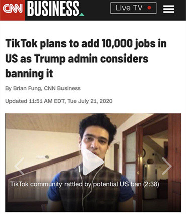 tiktok|TikTok计划未来三年在美国增加10000工作岗位