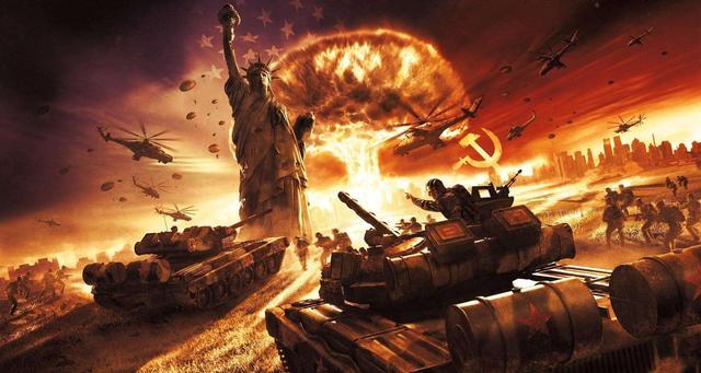 美苏冷战对峙概念图