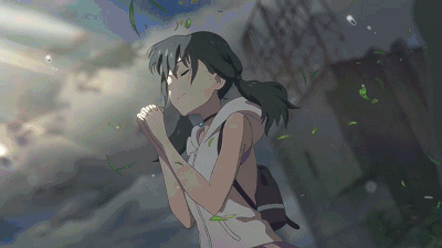 该作品是新海诚又一清新爱情大作,虽然这部作品没有取得《你的名字》