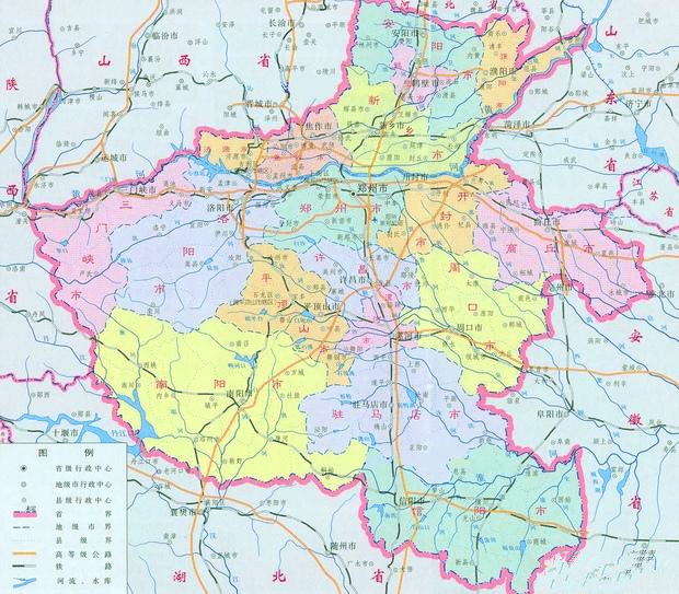 河南行政地图