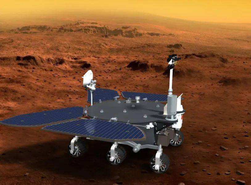图注:天问一号火星车在火星表面的样子(艺术图.