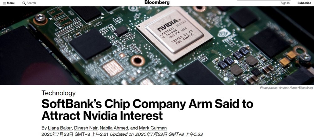 外国媒体：Nvida已就收购ARM一事与软银集团接洽
