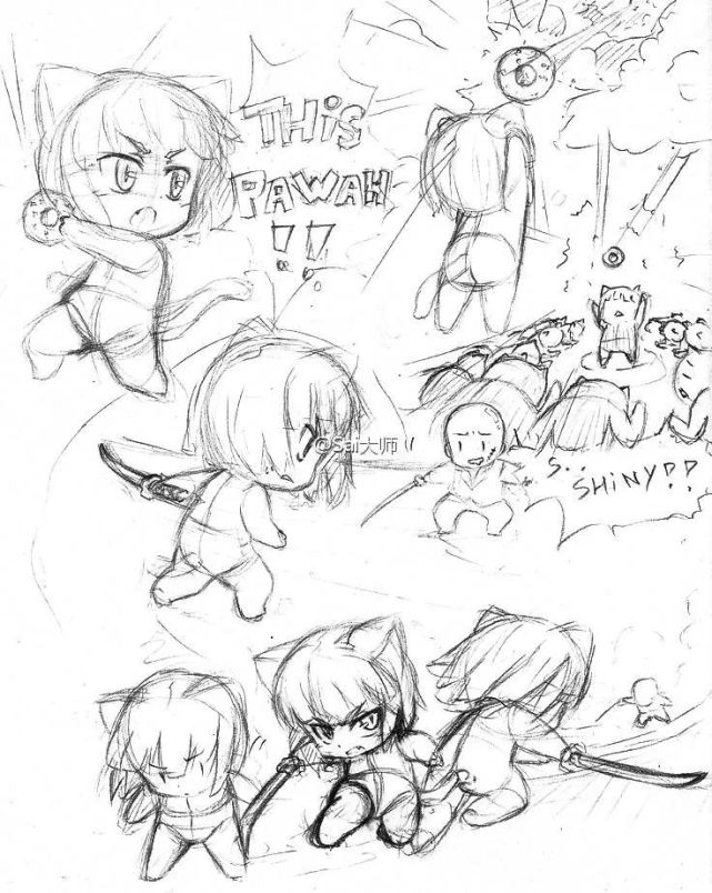 整理了一些q版小人各种姿势动态都是一些实用的动作素材收藏练习