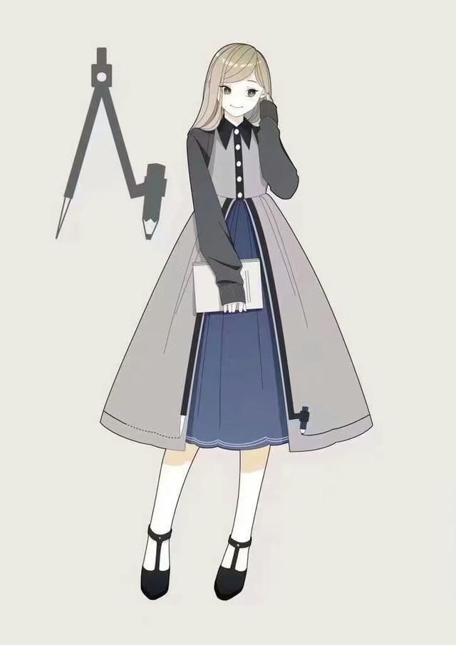 常用文具参与拟人娘化尺子成长腿欧巴圆规的颜值有点犯规