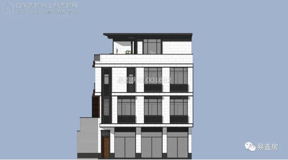 2m×19.4m,云南保山小面宽商住两用型现代别墅