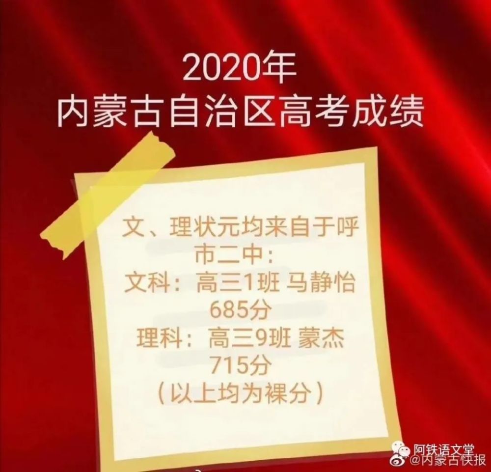 高考状元出炉 这些年内蒙高考状元哪家强 腾讯新闻