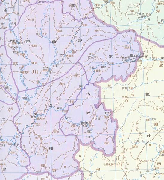 巴西郡,重庆市中西部一带设为巴郡,重庆市东万县与奉节一带设为巴东郡