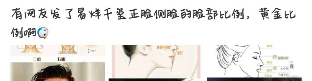 易烊千玺|易烊千玺颜值遭质疑，网友发布他的脸部比例图，公认黄金比例脸