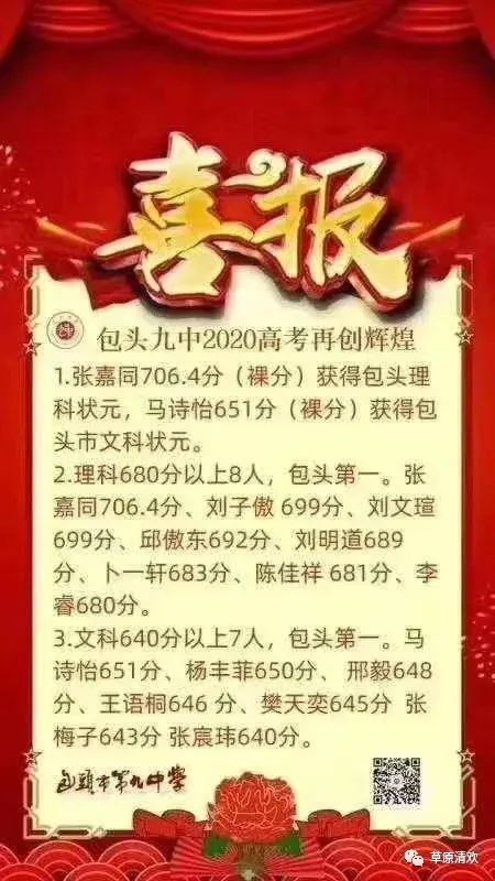 赤峰高考成绩排名_赤峰靓号:2020高考成绩开始放榜了