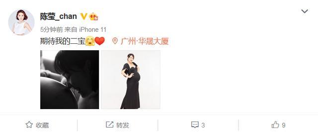 陈莹|43岁“柳红”陈莹穿恨天高拍孕照，女儿亲吻妈妈巨肚画面温馨