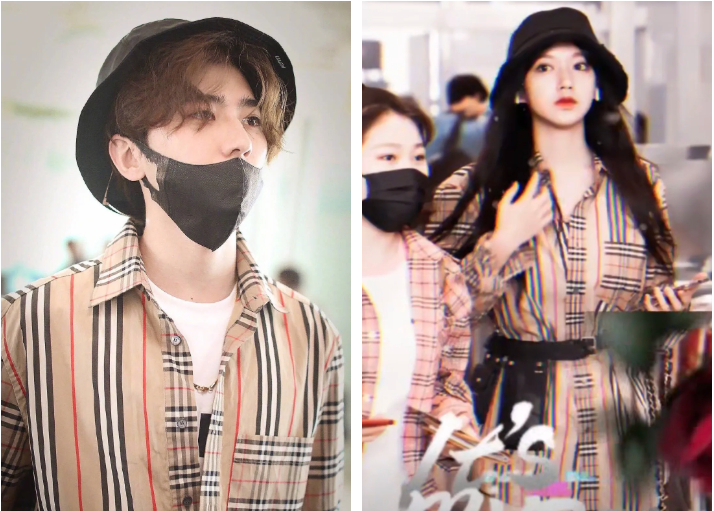 蔡徐坤程潇同款burberry經典拼接衬衫-burberry的經典格纹衬衫在近