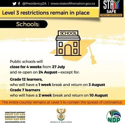 南非_时政|南非进入新冠疫情爆发期形势严峻，总统宣布全国公立学校关闭四周