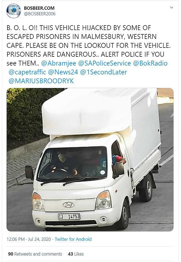 南非_社会|南非近50名囚犯越狱！一出逃就肆无忌惮抢车，犯人疑似潜入学校