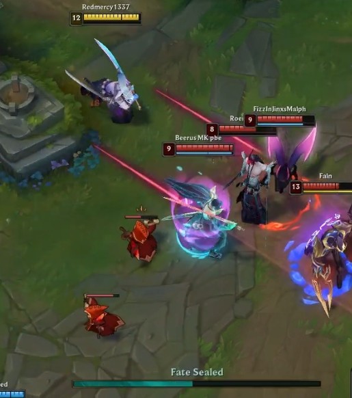 上图的实战演示利用永恩大招的aoe击飞,再搭配亚索大招,可谓是"美如画