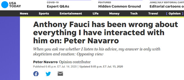 安东尼·福奇|【纵论天下】频遭抹黑 福奇为何不招白宫待见？