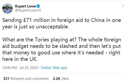 英国政府|英国网民愤怒，中国网民惊讶：英国政府对中国卖国了？