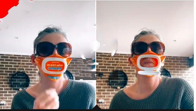 澳大利亚_社会|有创意！澳洲妈妈发明可打开的口罩，还当场演示戴着口罩喝酒