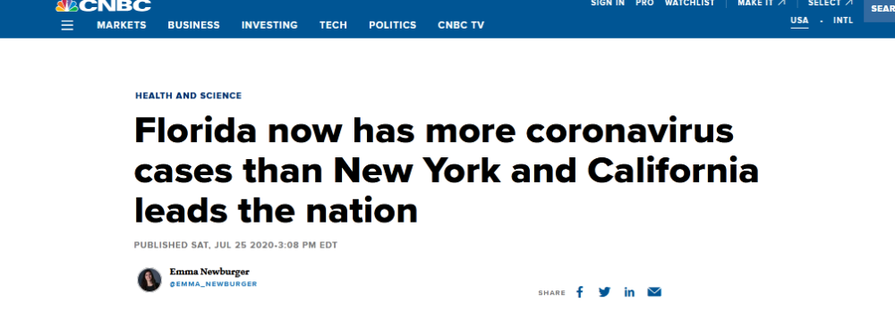 美国|美国疫情最重3个州确诊病例均超40万，疫情最重这州确诊数比中国5倍还多