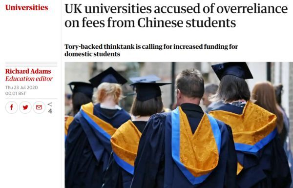 留学生|英国为吸引中国留学生放大招，智库担心留学生太多挤走本土学生