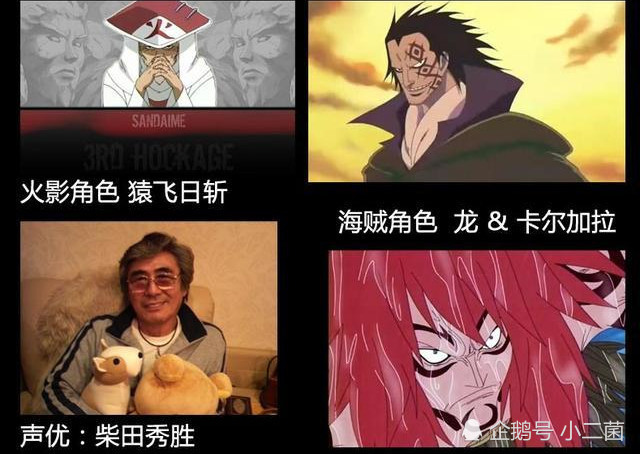 而火影中自来也的声优大冢芳忠也在海贼王中有过客串,他是剧场版中