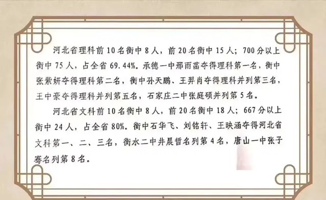 河北2020高考排名_2020河北省大学录取分排名前十五的榜单