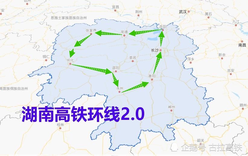 未來3年湖南將開通2條新高鐵10地市高鐵環線格局就此誕生