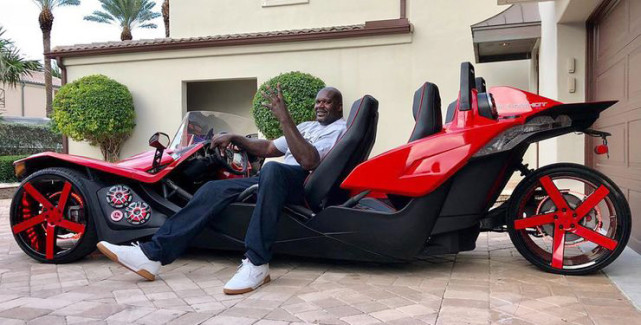 奥尼尔开玩具三轮车上街?喜感十足回头率超高 百米加速度5秒