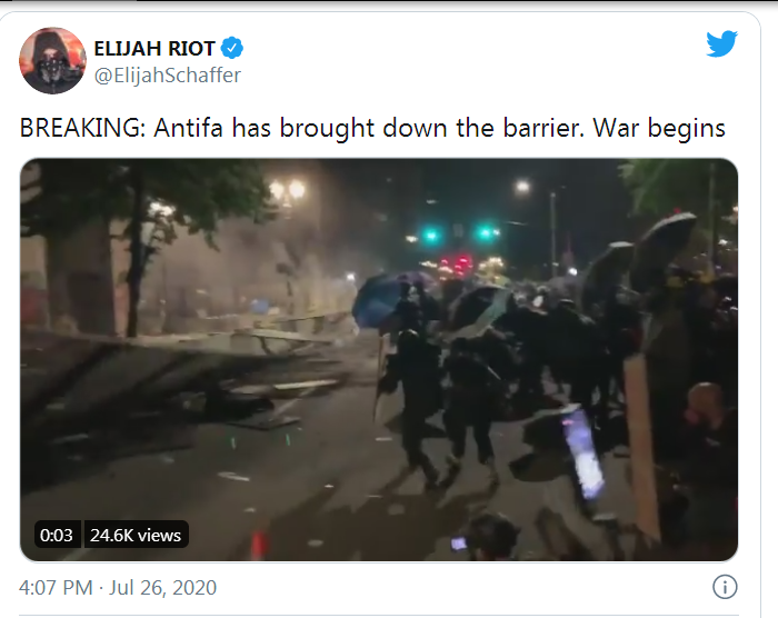 波特兰|美国波特兰骚乱升级抗议者与警方“互殴” CNN：场面令人震惊